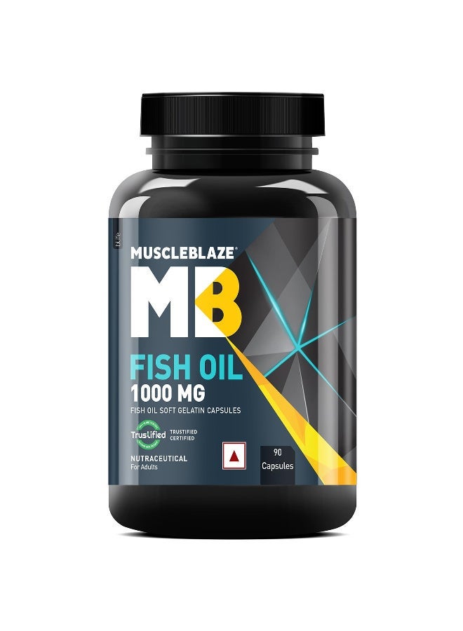 MUSCLEBLAZE Omega 3 Fish Oil (90 Capsules) 1000mg with 180mg EPA & 120mg DHA - Image 1